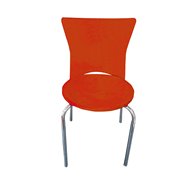 Stohovatelná plastová židle B2B - oranžová - 2. JAKOST - místy olopané chromování nohou