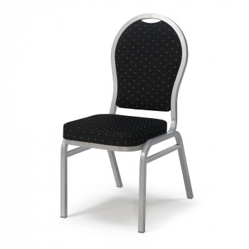 Banketová židle Seattle, černá, stříbrný rám