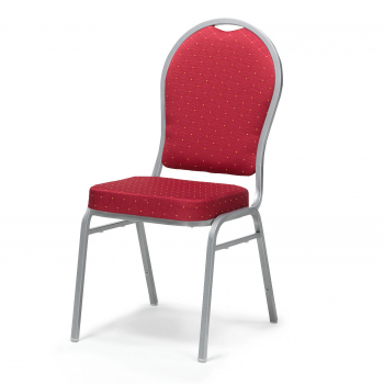 Banketová židle Seattle, červená, stříbrný rám