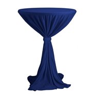 Venice - ubrus na koktejlový stůl ∅ 80 - 85 cm se stuhou, Modrá
