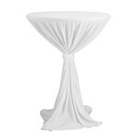 Ubrus SIDNEY na koktejlové stoly s deskou o průměru ∅ 70 cm a výškou cca 110 cm. 100% polyester se stuhou v barvě ubrusu