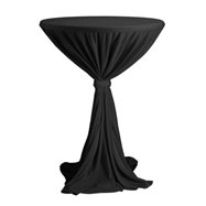 Sidney - ubrus na koktejlový stůl ∅ 70 cm se stuhou, Černá