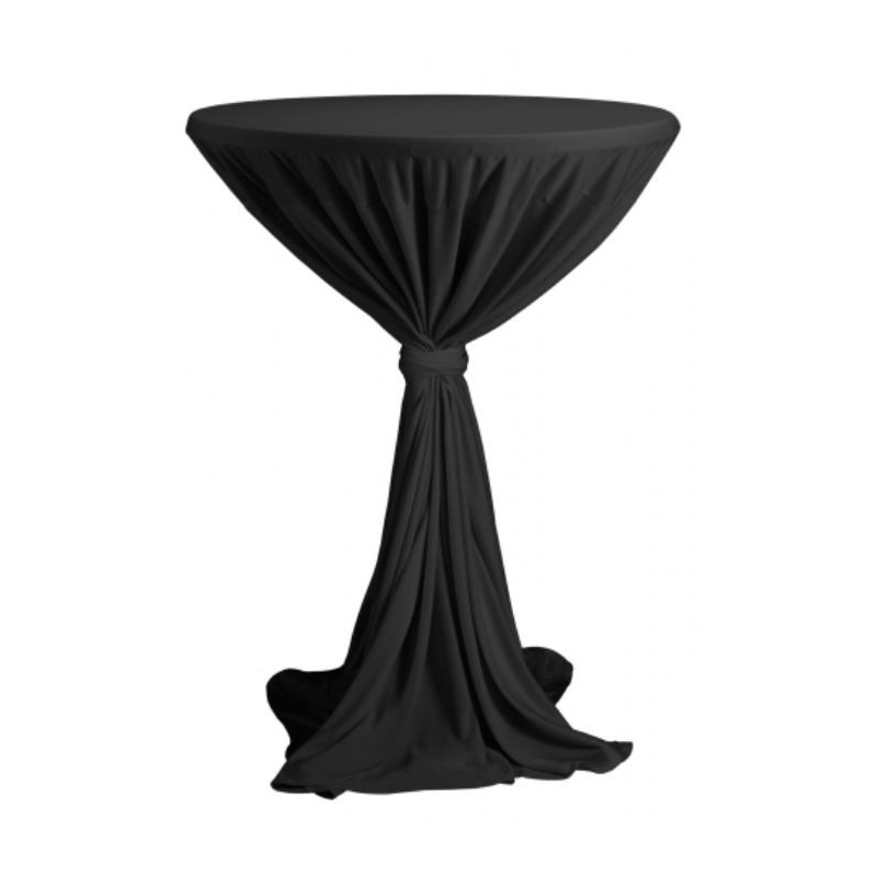 Sidney - ubrus na koktejlový stůl ∅ 70 cm se stuhou, Černá