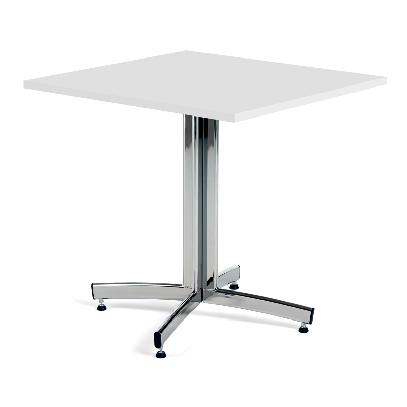 Kavárenský stolek Sally, 700x700 mm, HPL, bílá/chrom