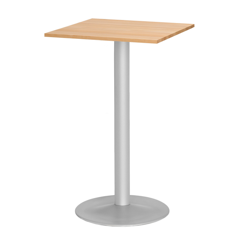 Barový stůl Siri, 700x700 mm, bukový masiv, podnož hliníkový lak