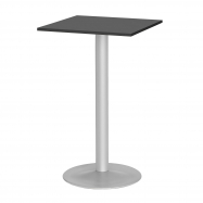 Barový stůl Bianca, 700x700 mm, HPL, černý, podnože hliníkový lak