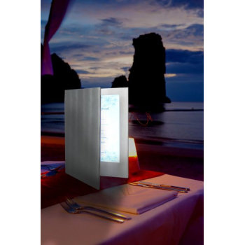 Dvojitý LED jídelní lístek Securit A4 - stříbrná