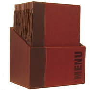 Box s jídelními lístky Securit Trendy - vínově červená