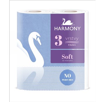 HARMONY soft toaletní papír, 3 - vrstvý recykl, 4 role