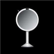 Kosmetické zrcátko Simplehuman Sensor TRIO, LED osvětlení, 1x/5x/10, dobíjecí, bílá nerez