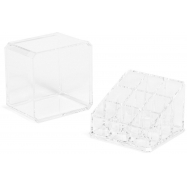 Organizér na rtěnky Compactor – 9 přihrádek, krabička na tampónky, čirý plast