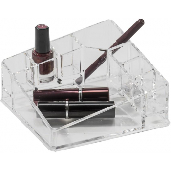 Organizér na kosmetiku Compactor – 8 přihrádek, kompaktní rozměry, čirý plast