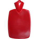 Tradiční termofor z termoplastu - nově s vysokým drážkováním pro lepší tepelnou izolaci. Rozměry 25 x 20 cm, objem 1.8 l, barva červená.