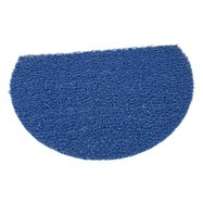 Modrá vinylová protiskluzová sprchová půlkruhová rohož FLOMA Spaghetti - délka 40 cm, šířka 59,5 cm a výška 1,2 cm