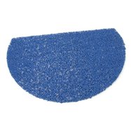 Modrá vinylová protiskluzová sprchová půlkruhová rohož FLOMA Spaghetti - délka 40 cm, šířka 59,5 cm a výška 1,2 cm