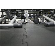 Černá gumová průběžná fitness modulová deska Sport Tile - délka 61 cm, šířka 61 cm a výška 1 cm