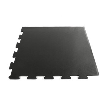 Černá gumová rohová fitness modulová deska Sport Tile - délka 61 cm, šířka 61 cm a výška 1 cm