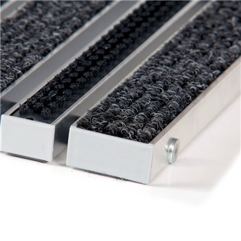 Textilní hliníková kartáčová vnitřní vstupní rohož FLOMA Alu Wide - délka 150 cm, šířka 100 cm a výška 2,2 cm