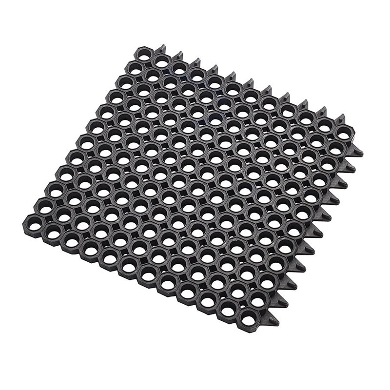 Černá gumová čistící modulová vstupní rohož na hrubé nečistoty Master Flex D23 - délka 50 cm, šířka 50 cm a výška 2,3 cm