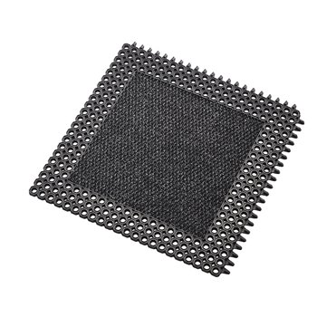 Černá gumová čistící modulová vstupní rohož Master Flex C12 - délka 50 cm, šířka 50 cm a výška 1,2 cm