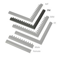 Černá náběhová hrana "samice" "samec" MF Safety Ramps D23/C23 - délka 100 cm a šířka 6 cm