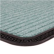 Zelená textilní venkovní čistící vstupní rohož FLOMA Stripes - délka 45 cm, šířka 75 cm a výška 0,8 cm