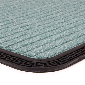 Zelená textilní venkovní čistící vstupní rohož FLOMA Stripes - délka 45 cm, šířka 75 cm a výška 0,8 cm