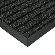 Černá textilní vnitřní čistící zátěžová vstupní rohož FLOMA Shakira - délka 100 cm, šířka 100 cm a výška 1,6 cm