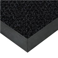 Černá textilní vnitřní čistící vstupní rohož FLOMA Alanis - délka 200 cm, šířka 100 cm a výška 0,75 cm