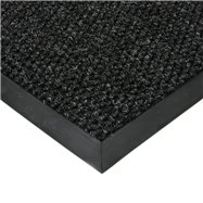 Černá textilní zátěžová čistící vnitřní vstupní rohož FLOMA Fiona - délka 100 cm, šířka 100 cm a výška 1,1 cm