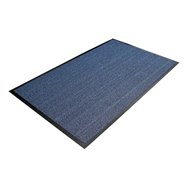 Modrá textilní čistící vnitřní vstupní rohož - délka 90 cm, šířka 120 cm a výška 0,7 cm
