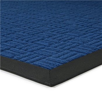 Modrá textilní gumová čistící vstupní rohož FLOMA Criss Cross - délka 120 cm, šířka 180 cm a výška 0,8 cm