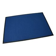 Modrá textilní gumová čistící vstupní rohož FLOMA Little Squares - délka 120 cm, šířka 180 cm a výška 0,8 cm