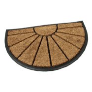 Kokosová čistící venkovní půlkruhová vstupní rohož FLOMA Sun - délka 45 cm, šířka 75 cm a výška 2,2 cm