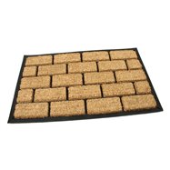 Kokosová čistící venkovní vstupní rohož FLOMA Rectangle - Bricks - délka 45 cm, šířka 75 cm a výška 2,2 cm