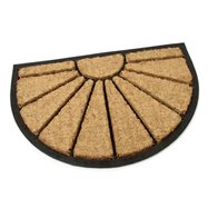 Kokosová čistící venkovní půlkruhová vstupní rohož FLOMA Sun - délka 40 cm, šířka 60 cm a výška 1,7 cm