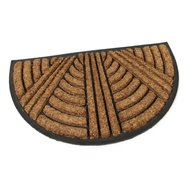 Kokosová čistící venkovní půlkruhová vstupní rohož FLOMA Stripes - Lines - délka 45 cm, šířka 75 cm a výška 2,2 cm