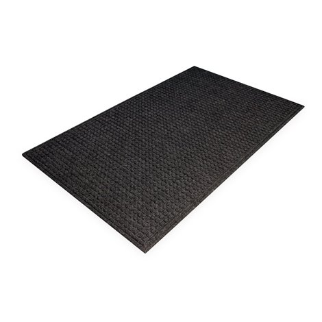 Černá plastová vnitřní čistící vstupní rohož - délka 60 cm, šířka 90 cm a výška 1 cm
