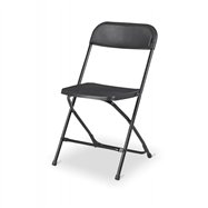 Skládací židle POLY 7, černý rám, černý sedák a opěradlo