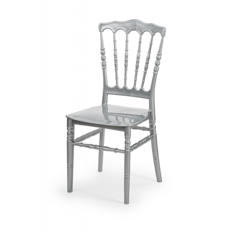 Plastová svatební židle NAPOLEON, stříbrná