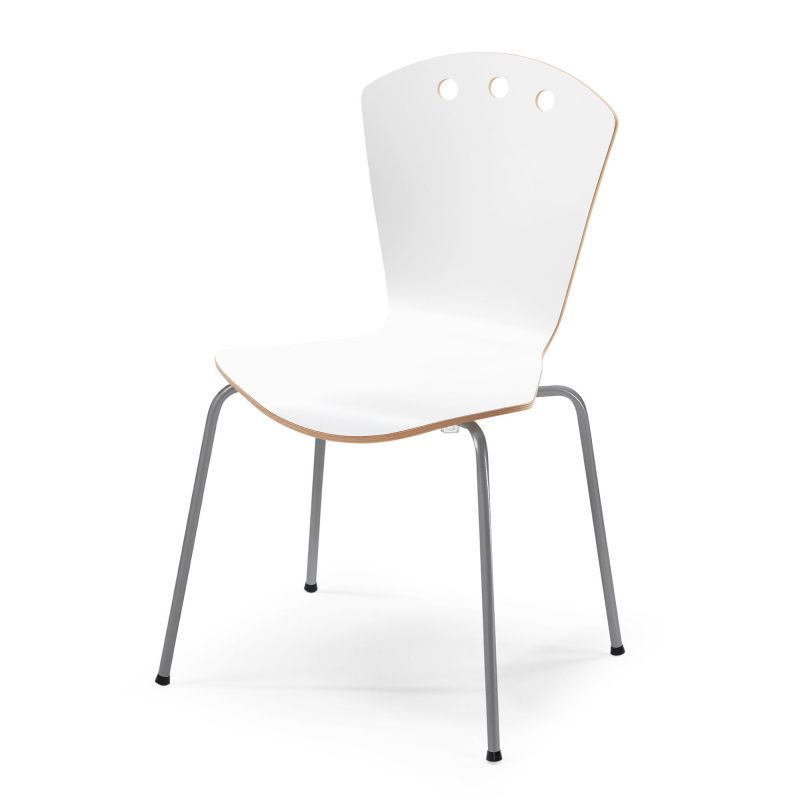 Jídelní židle Orlando, bílá/hliníkový lak