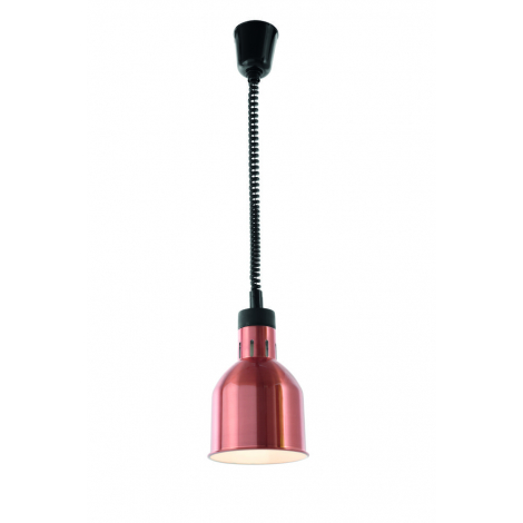 Výškově nastavitelná ohřívací lampa válcová, závěsná, barva měď 
