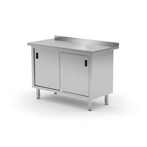 Přístěnný stůl se skříňkou s posuvnými dveřmi – svařovaný 1000x600x(H)850 mm