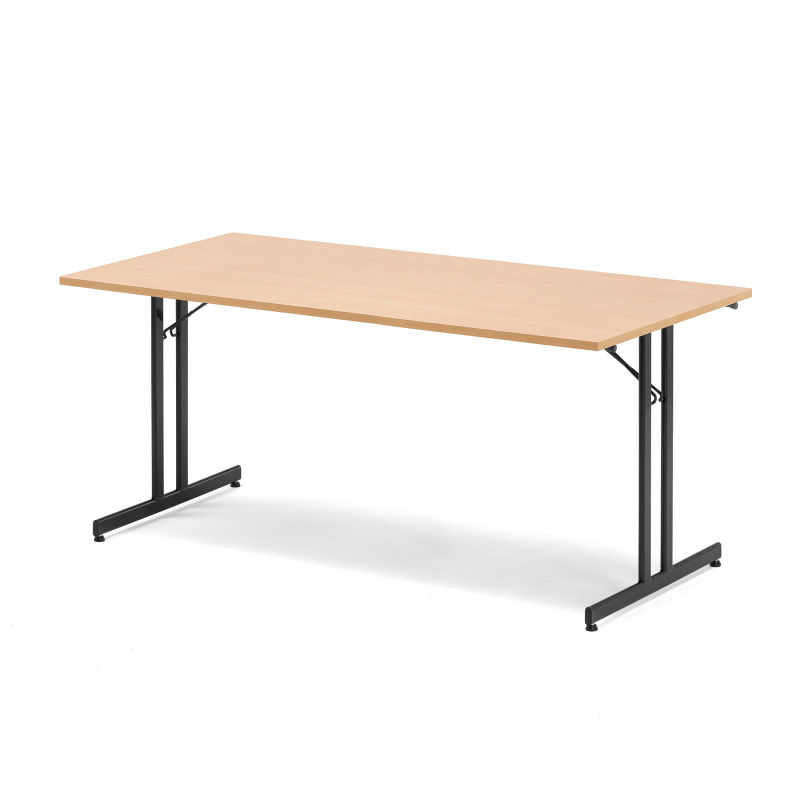 Skládací stůl Emily, 1800x800 mm, buk, černá