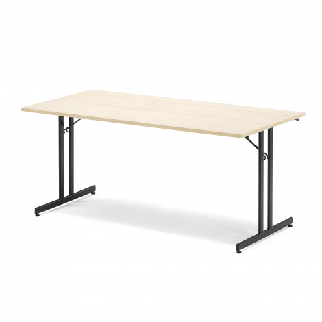 Skládací stůl Emily, 1800x800 mm, bříza, černá
