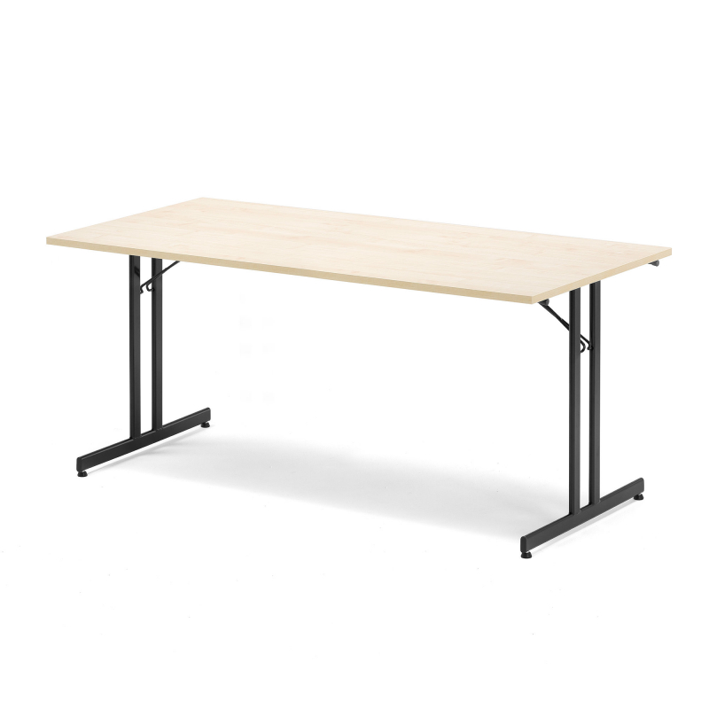 Skládací stůl Emily, 1800x800 mm, bříza, černá