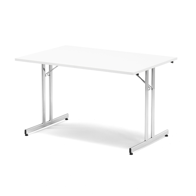 Skládací stůl Emily, 1200x800 mm, bílá, chrom