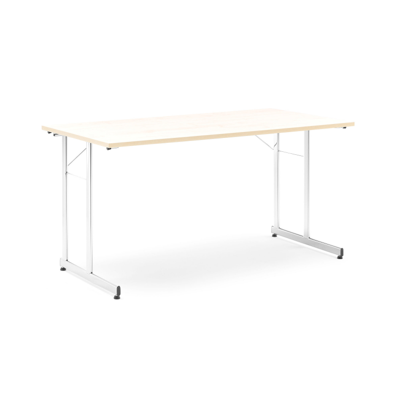 Skládací stůl Claire, 1400x700 mm, bříza, chrom