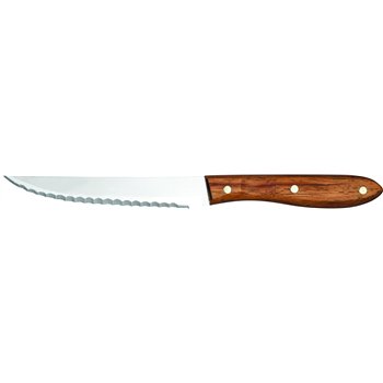 Steakový nůž se zoubky, rukojeť z tmavého dřeva 120 mm