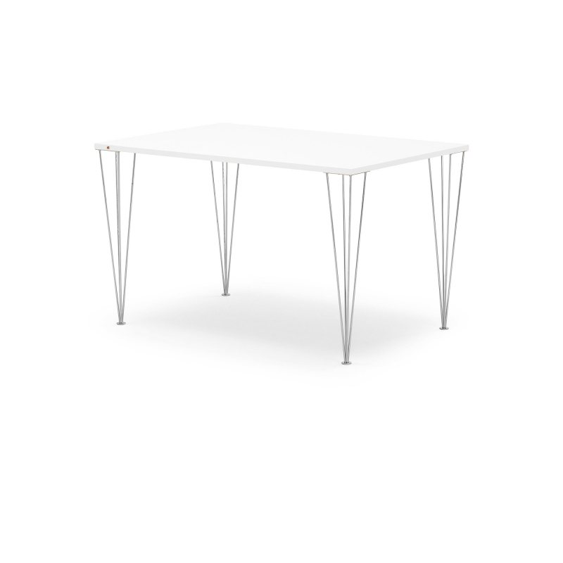 Jídelní stůl Zadie, 1400x800 mm, HPL, bílá/chrom